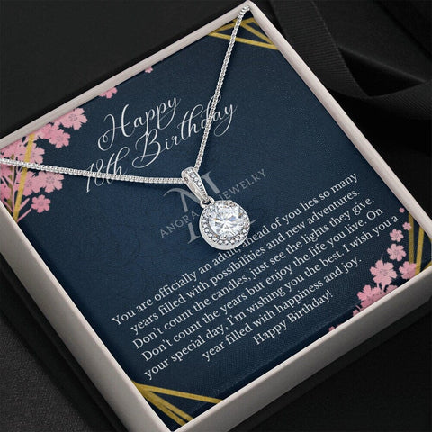 Happy 18th Birthday - Eternal Hope Halo Pendant Necklace