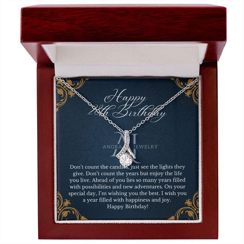 Happy 28th Birthday - Eternal Elegance Ribbon Pendant Necklace