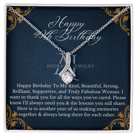 Happy 40th Birthday - Eternal Elegance Ribbon Pendant Necklace