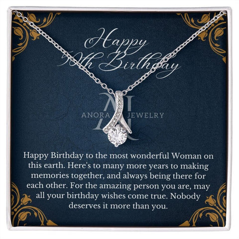 Happy 50th Birthday - Eternal Elegance Ribbon Pendant Necklace