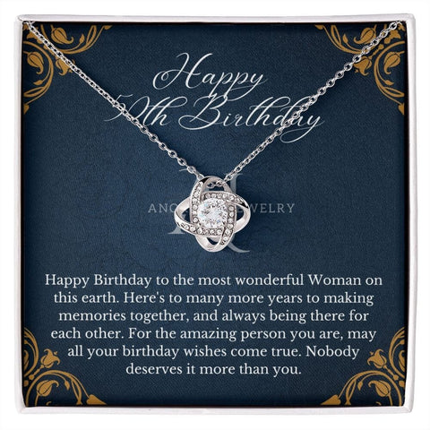 Happy 50th Birthday - 14K Gold Love Knot Necklace