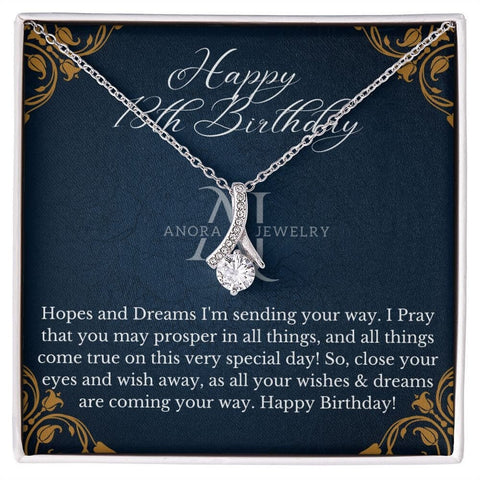 Happy 13th Birthday - Eternal Elegance Ribbon Pendant Necklace