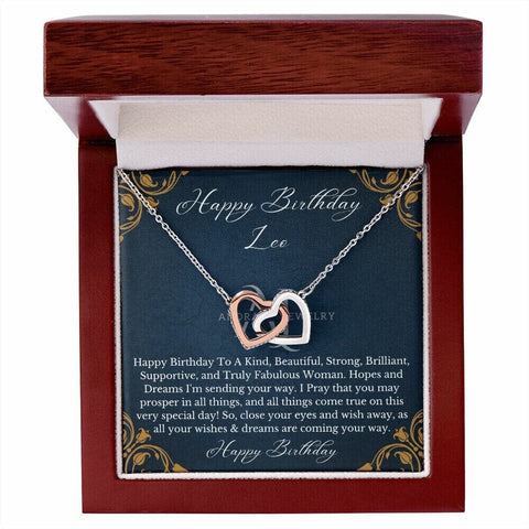 Happy Birthday Leo - Interlocking Hearts Necklace - Zodiac Birthday Gift