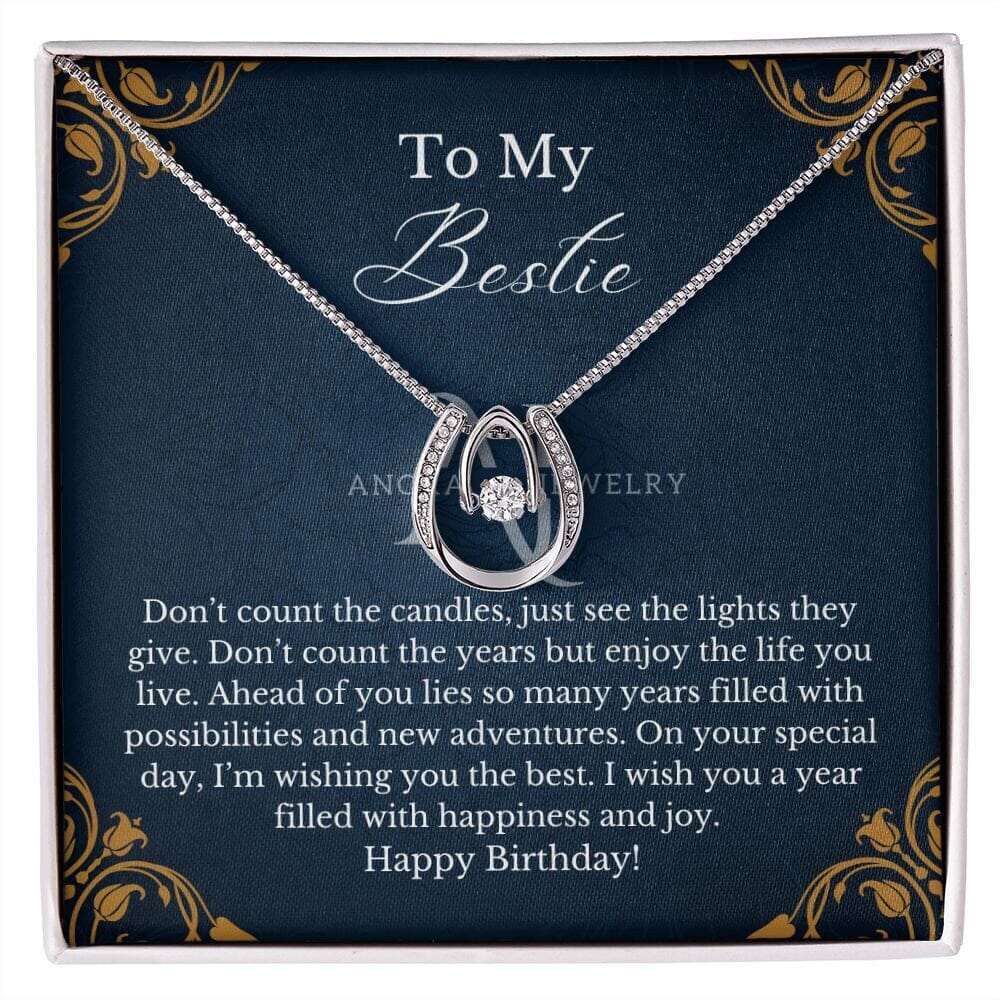 To My Bestie - Best Friend Birthday - Lucky Horseshoe Necklace