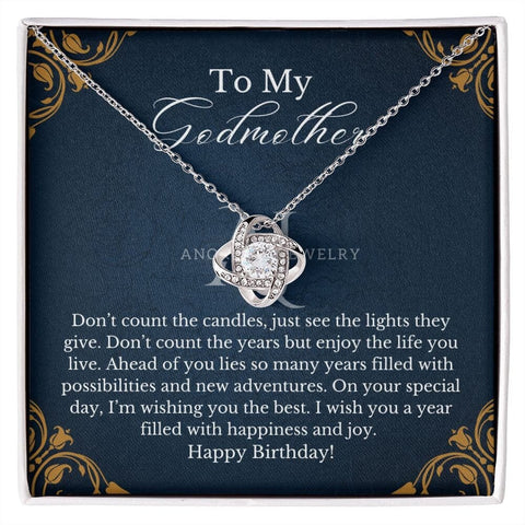 To My Godmother - Happy Birthday - Love Knot Necklace