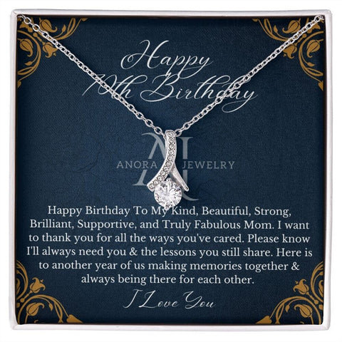 Mothers Happy 70th Birthday - Petite Ribbon Necklace