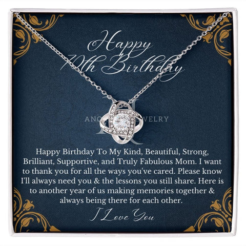 To Mom Happy 70th Birthday - Love Knot Necklace