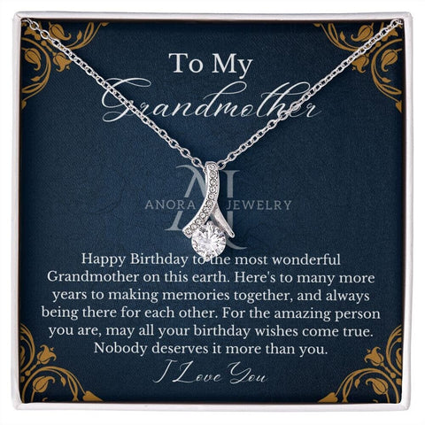 To My Grandmother - Happy Birthday - Petit Ribbon Necklace