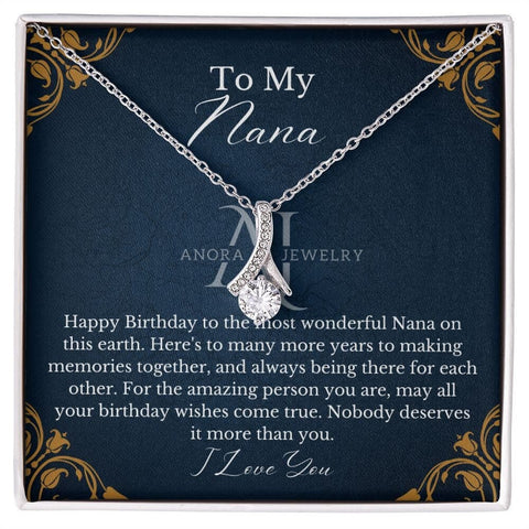 To My Nana - Happy Birthday - Petit Ribbon Necklace