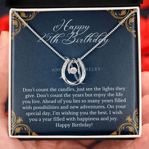 Happy 25th Birthday - Lucky Charm Horseshoe Necklace