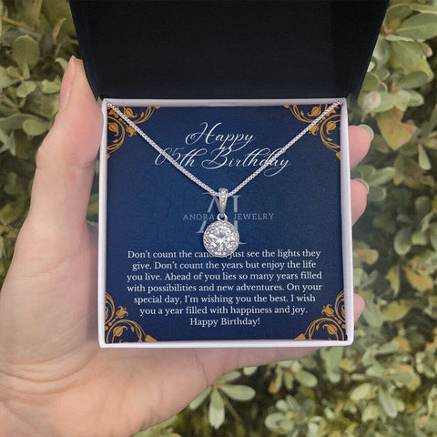 Happy 65th Birthday - Eternal Hope Halo Pendant Necklace