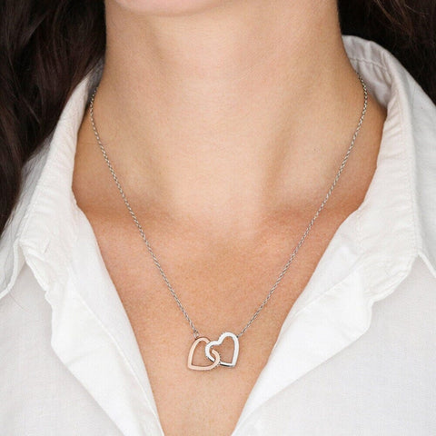 Mothers Happy 50th Birthday- Interlocking Hearts Necklace