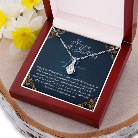 Happy 50th Birthday - Eternal Elegance Ribbon Pendant Necklace