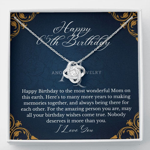 Mothers Happy 65th Birthday - Love Knot Necklace
