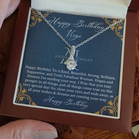 Happy Birthday Virgo - Petite Ribbon Necklace - Zodiac Birthday Gift