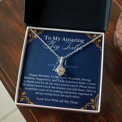 To My Amazing Big Sister - Petit Ribbon Necklace