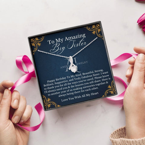 To My Amazing Big Sister - Petit Ribbon Necklace