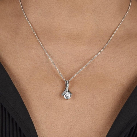 To My Beautiful Girlfriend - Happy Birthday - Petite Ribbon Necklace