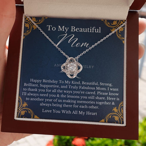 To My Beautiful Mom - Happy Birthday - Love Knot Necklace