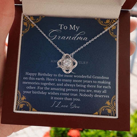 To My Grandma - Happy Birthday - Love Knot Necklace