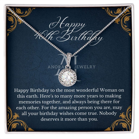 Happy 46th Birthday - Eternal Hope Halo Pendant Necklace