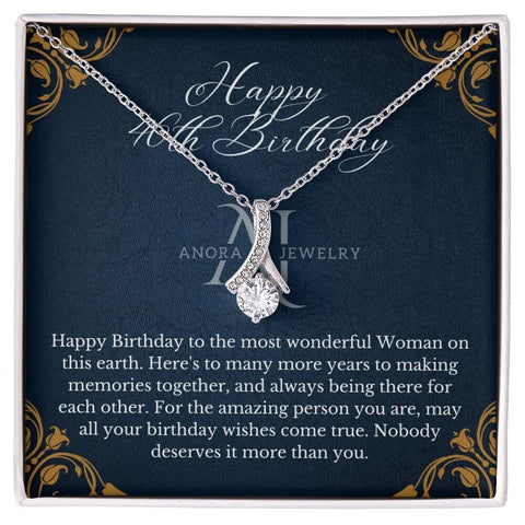 Happy 46th Birthday - Eternal Elegance Ribbon Pendant Necklace