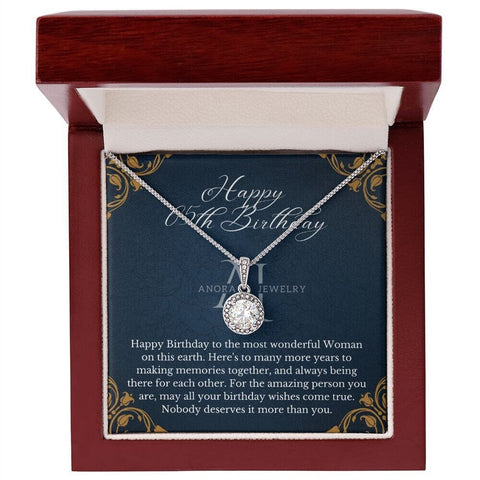 Happy 65th Birthday - Eternal Hope Halo Pendant Necklace