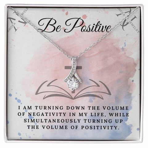 Be Positive - 14K Gold Ribbon Pendant Necklace