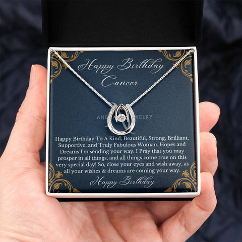 Happy Birthday Cancer - Lucky Horseshoe Necklace - Zodiac Birthday Gift