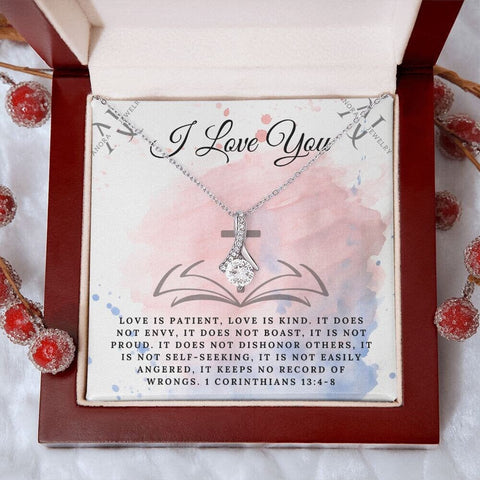 I Love You - Petite Ribbon Necklace