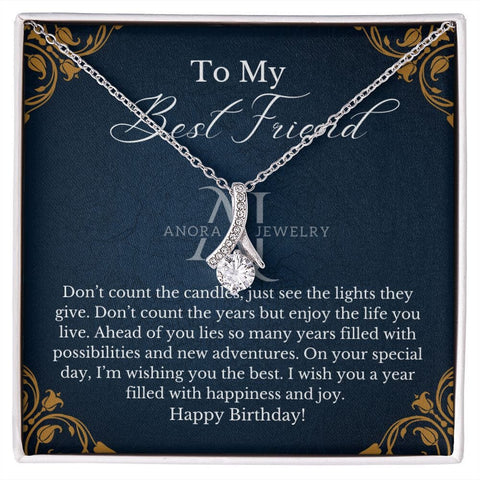 To My Best Friend - Happy Birthday - Petit Ribbon Necklace