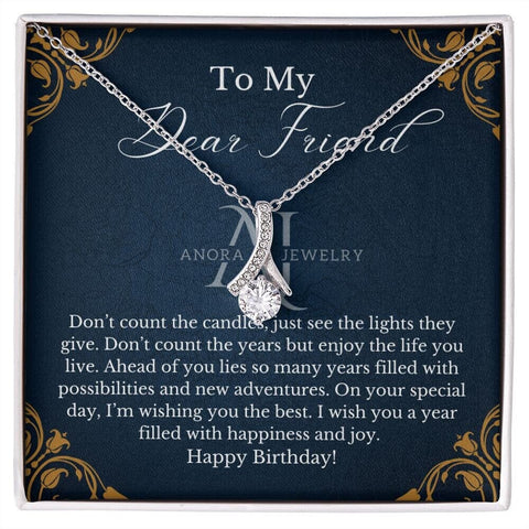 To My Dear Friend - Best Friend Birthday - Petite Ribbon Necklace