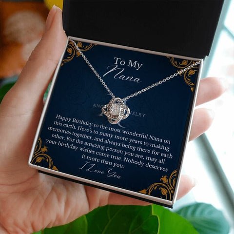 To My Nana - Happy Birthday - Love Knot Necklace