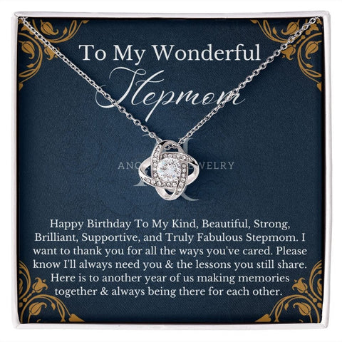 To My Wonderful Stepmom - Happy Birthday - Love Knot Necklace