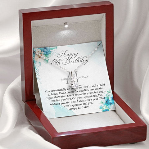 Happy 18th Birthday -Eternal Elegance Ribbon Pendant Necklace