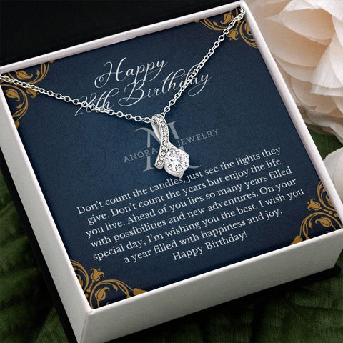 Happy 28th Birthday - Eternal Elegance Ribbon Pendant Necklace