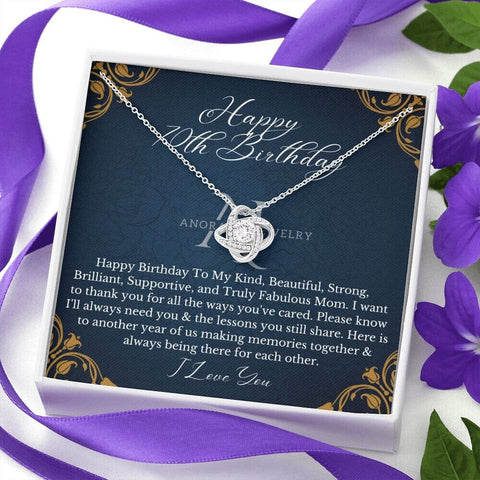 To Mom Happy 70th Birthday - Love Knot Necklace