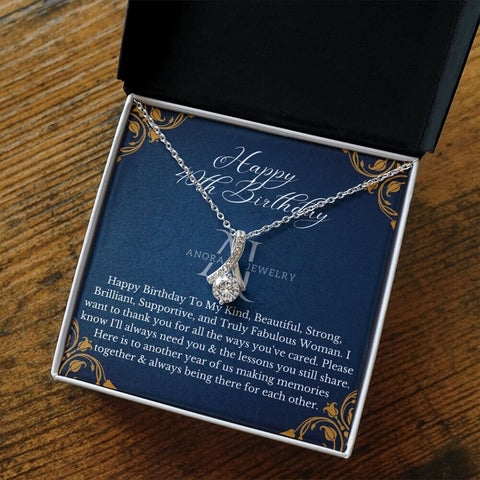 Happy 40th Birthday - Eternal Elegance Ribbon Pendant Necklace