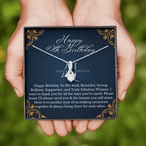 Happy 40th Birthday - Eternal Elegance Ribbon Pendant Necklace