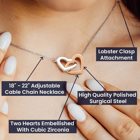 Happy 13th Birthday - 14K Rose Gold Interlocking Hearts Necklace