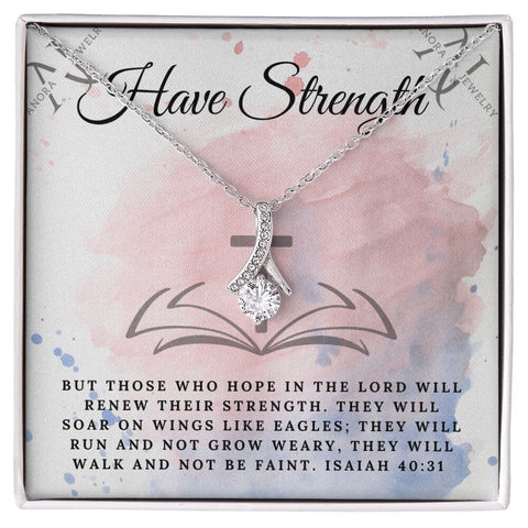 Have Strength - Petite Ribbon Necklace