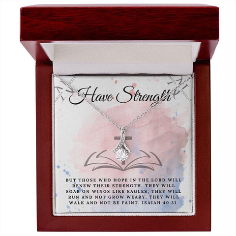 Have Strength - Petite Ribbon Necklace