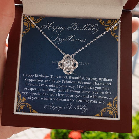 Happy Birthday Sagittarius - Love Knot Necklace - Zodiac Birthday Gift