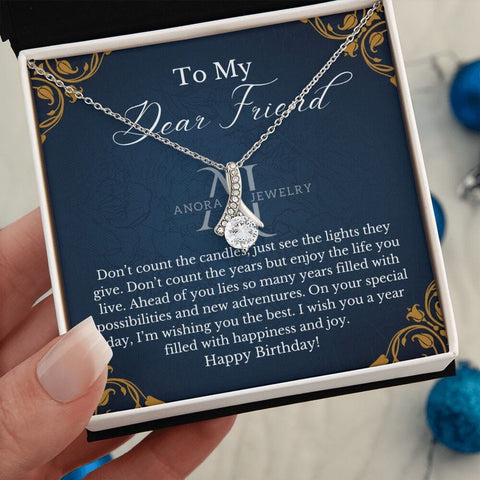 To My Dear Friend - Best Friend Birthday - Petite Ribbon Necklace