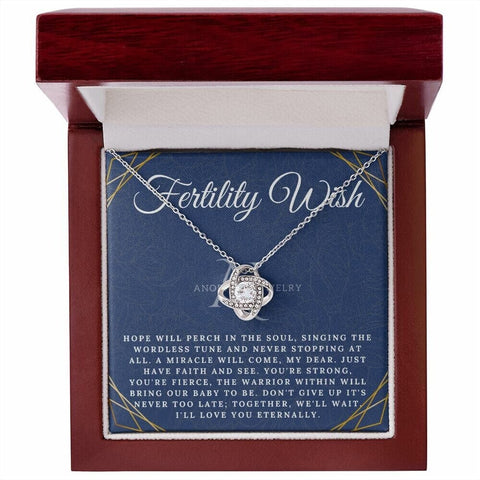 Fertility Wish - 14K Gold Love Knot Necklace