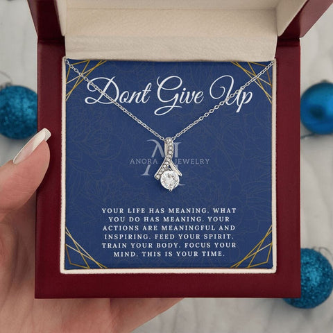 Don't Give Up Gift -  14K Gold Ribbon Pendant Necklace