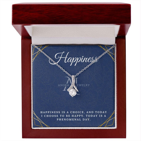 Happiness - Eternal Elegance Ribbon Pendant Necklace