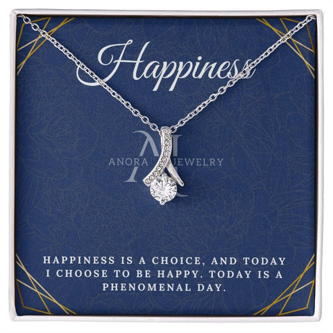 Happiness - Eternal Elegance Ribbon Pendant Necklace