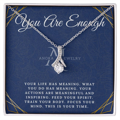 You Are Enough - Petite Ribbon Necklace