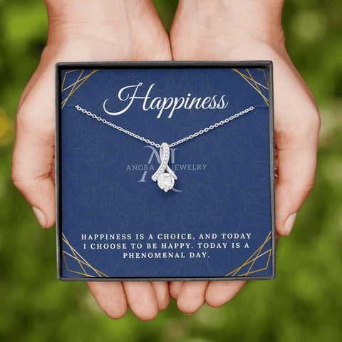 Happiness - Eternal Elegance Ribbon Pendant Necklace